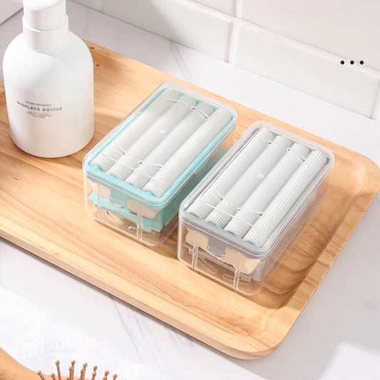 2-in-1 Rolling Soap Box – Portable Laundry Soap Holder & Fast Foaming Cleaner